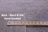 Grey Persian Hand Knotted Wool & Silk Rug - 7' 11" X 9' 10" - Golden Nile