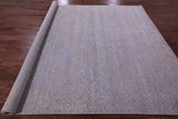Grey Persian Hand Knotted Wool & Silk Rug - 7' 11" X 9' 10" - Golden Nile