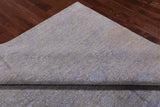 Grey Persian Hand Knotted Wool & Silk Rug - 7' 11" X 9' 10"