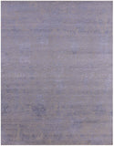 Grey Contemporary Hand Knotted Wool & Silk Rug - 7' 10" X 9' 9" - Golden Nile