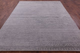 Grey Persian Hand Knotted Wool & Silk Rug - 8' 1" X 9' 11" - Golden Nile