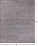 Grey Persian Hand Knotted Wool & Silk Rug - 8' 1" X 9' 11"