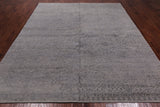 Grey Persian Hand Knotted Wool & Silk Rug - 8' 1" X 9' 11"