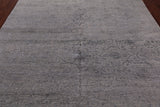 Grey Persian Hand Knotted Wool & Silk Rug - 8' 1" X 9' 11"