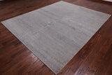 Grey Persian Hand Knotted Wool & Silk Rug - 8' 1" X 9' 11"