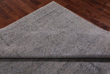 Grey Persian Hand Knotted Wool & Silk Rug - 8' 1" X 9' 11"