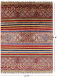 Tribal Khorjin Persian Gabbeh Hand Knotted Wool Rug - 4' 11" X 5' 6" - Golden Nile