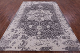 Grey Persian Fine Serapi Hand Knotted Wool Rug - 7' 10" X 10' 5" - Golden Nile
