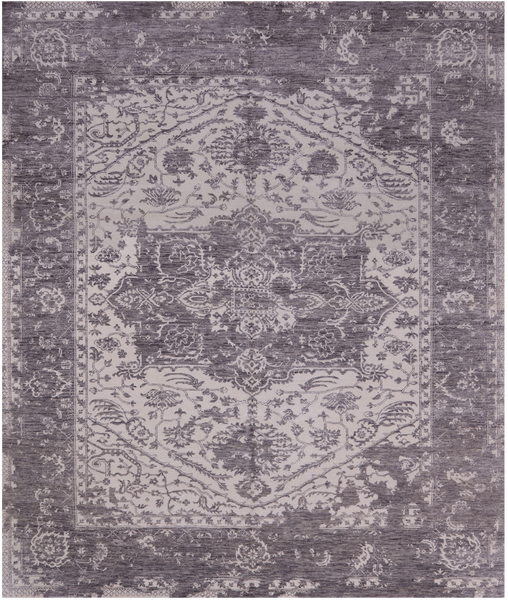 Ivory Persian Fine Serapi Hand Knotted Wool Rug - 7' 11" X 9' 7"