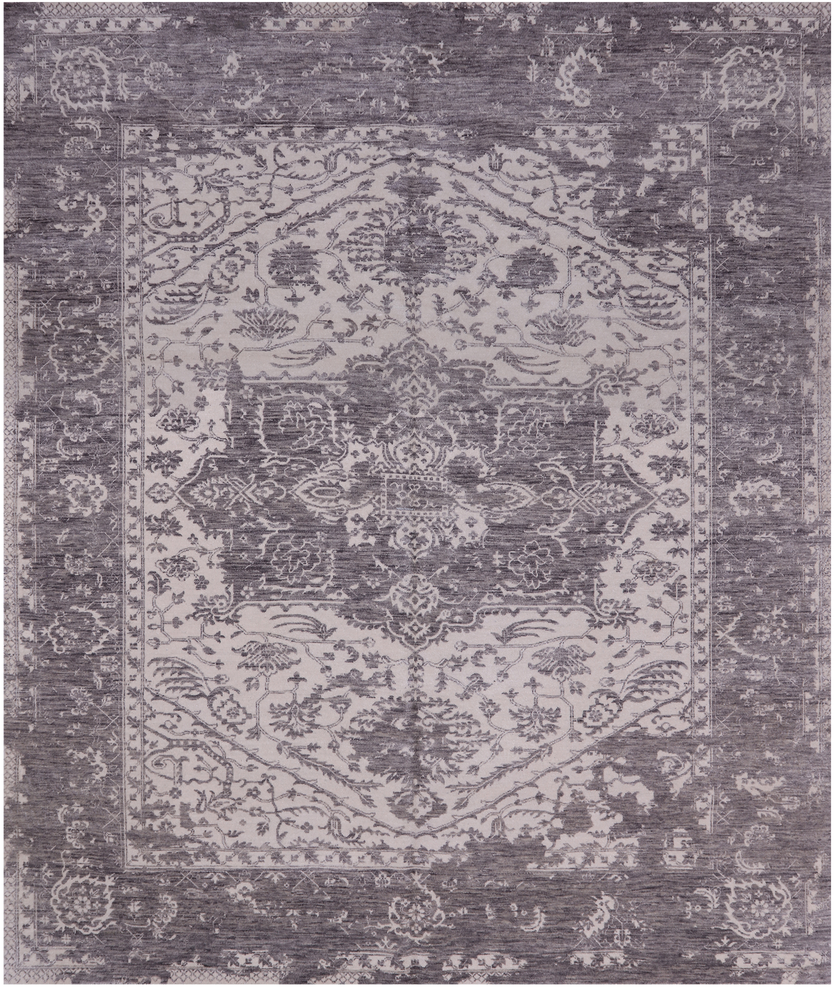 Ivory Persian Fine Serapi Hand Knotted Wool Rug - 7' 11" X 9' 7"
