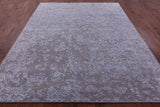 Grey Persian Tabriz Hand Knotted Wool & Silk Rug - 7' 11" X 9' 10" - Golden Nile