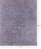 Grey Persian Tabriz Hand Knotted Wool & Silk Rug - 7' 11" X 9' 10" - Golden Nile