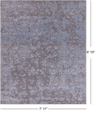 Grey Persian Tabriz Hand Knotted Wool & Silk Rug - 7' 11" X 9' 10"