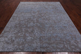 Grey Persian Tabriz Hand Knotted Wool & Silk Rug - 7' 11" X 9' 10"