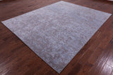 Grey Persian Tabriz Hand Knotted Wool & Silk Rug - 7' 11" X 9' 10" - Golden Nile