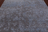 Grey Persian Tabriz Hand Knotted Wool & Silk Rug - 7' 11" X 9' 10"