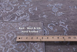Grey Persian Tabriz Hand Knotted Wool & Silk Rug - 7' 11" X 9' 10" - Golden Nile