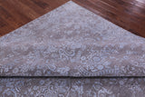 Grey Persian Tabriz Hand Knotted Wool & Silk Rug - 7' 11" X 9' 10" - Golden Nile