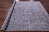 Grey Persian Tabriz Hand Knotted Wool & Silk Rug - 7' 11" X 9' 10" - Golden Nile