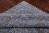 Grey Persian Tabriz Hand Knotted Wool & Silk Rug - 7' 11" X 9' 10"