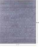 Grey Contemporary Hand Knotted Wool & Silk Rug - 7' 11" X 10' 0" - Golden Nile
