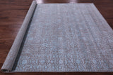 Grey Contemporary Hand Knotted Wool & Silk Rug - 7' 11" X 10' 0" - Golden Nile