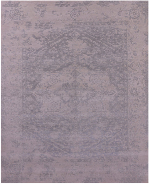 Grey Persian Fine Serapi Handmade Wool Rug - 7' 9" X 9' 7" - Golden Nile