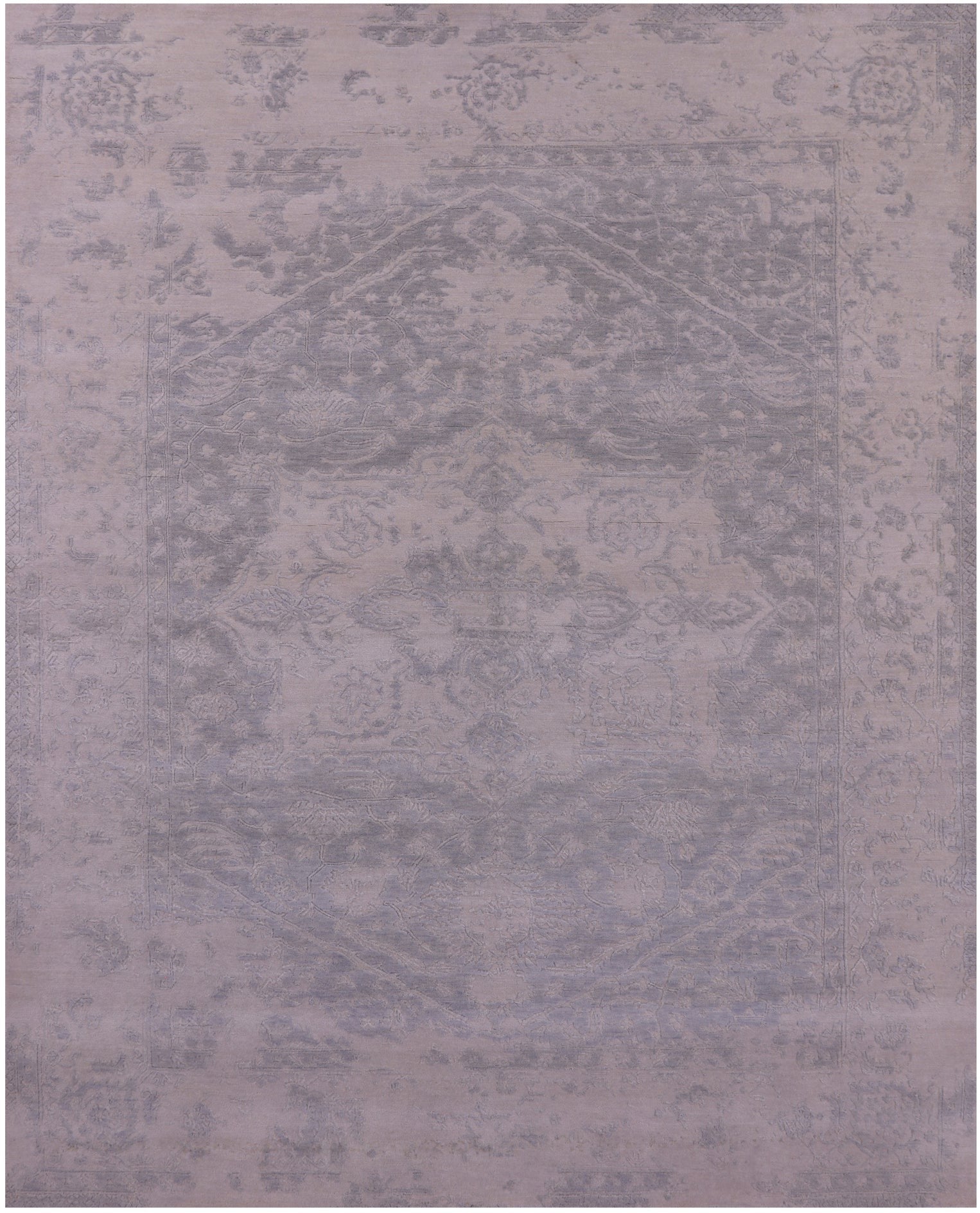 Grey Persian Fine Serapi Handmade Wool Rug - 7' 9" X 9' 7" - Golden Nile