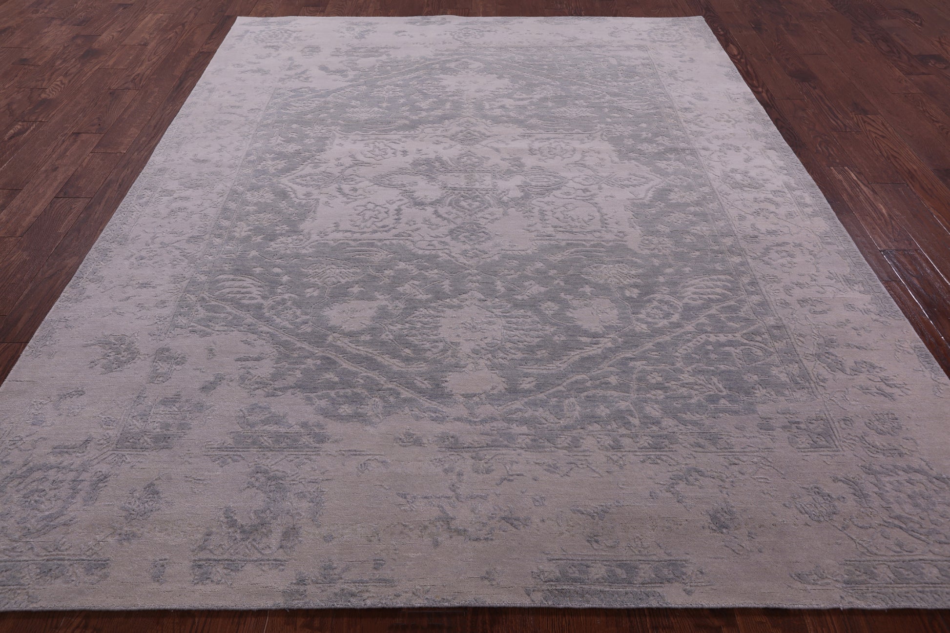 Grey Persian Fine Serapi Handmade Wool Rug - 7' 9" X 9' 7" - Golden Nile