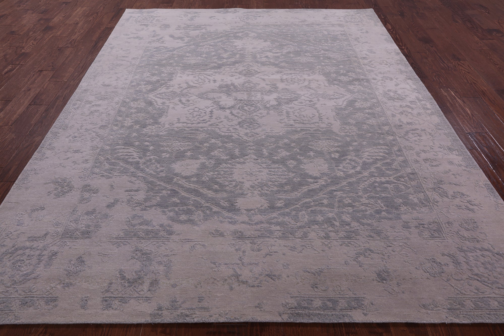 Grey Persian Fine Serapi Handmade Wool Rug - 7' 9" X 9' 7" - Golden Nile