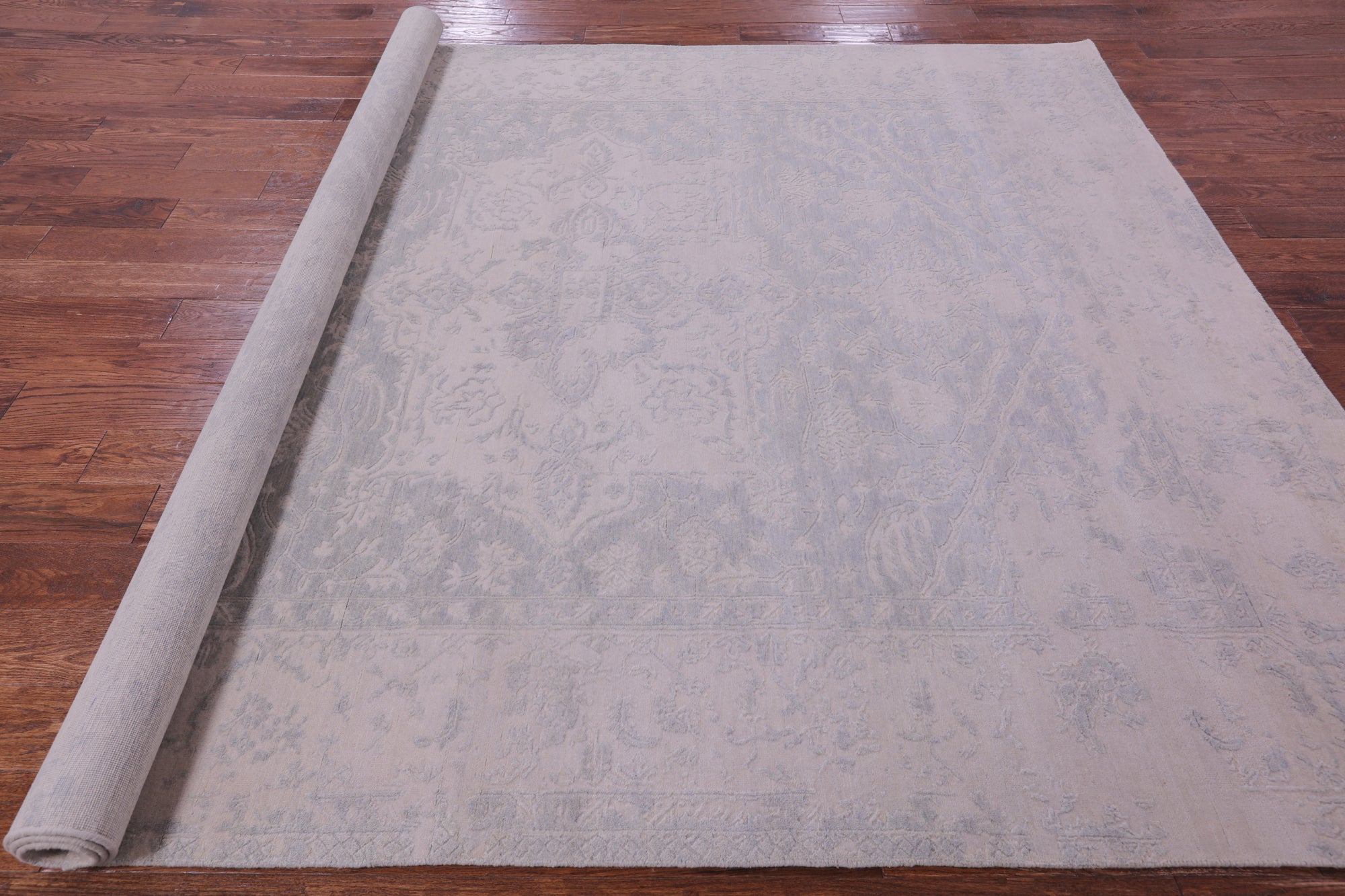 Grey Persian Fine Serapi Handmade Wool Rug - 7' 9" X 9' 7" - Golden Nile