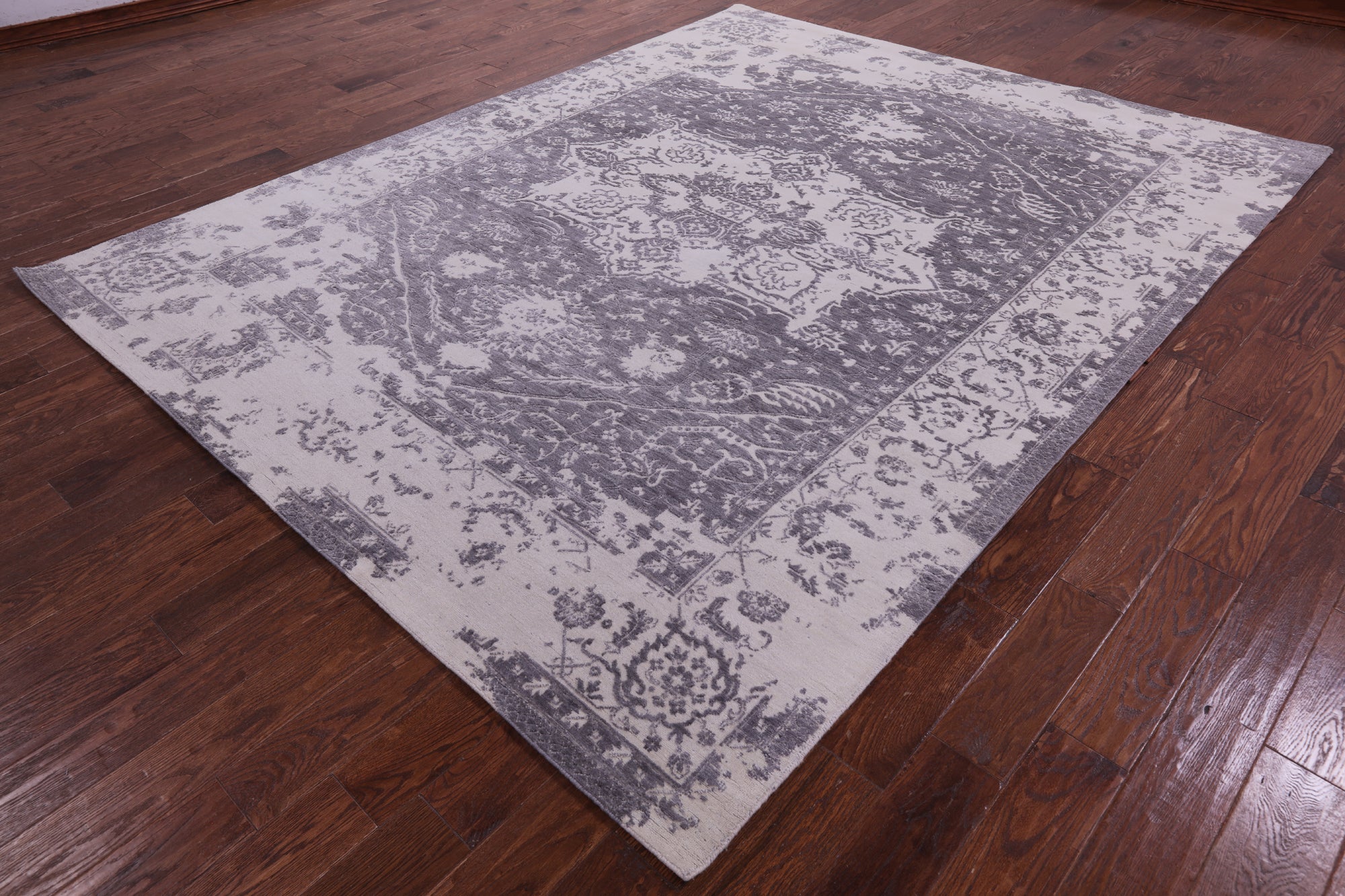 Grey Persian Fine Serapi Hand Knotted Wool Rug - 8' 0" X 10' 3" - Golden Nile