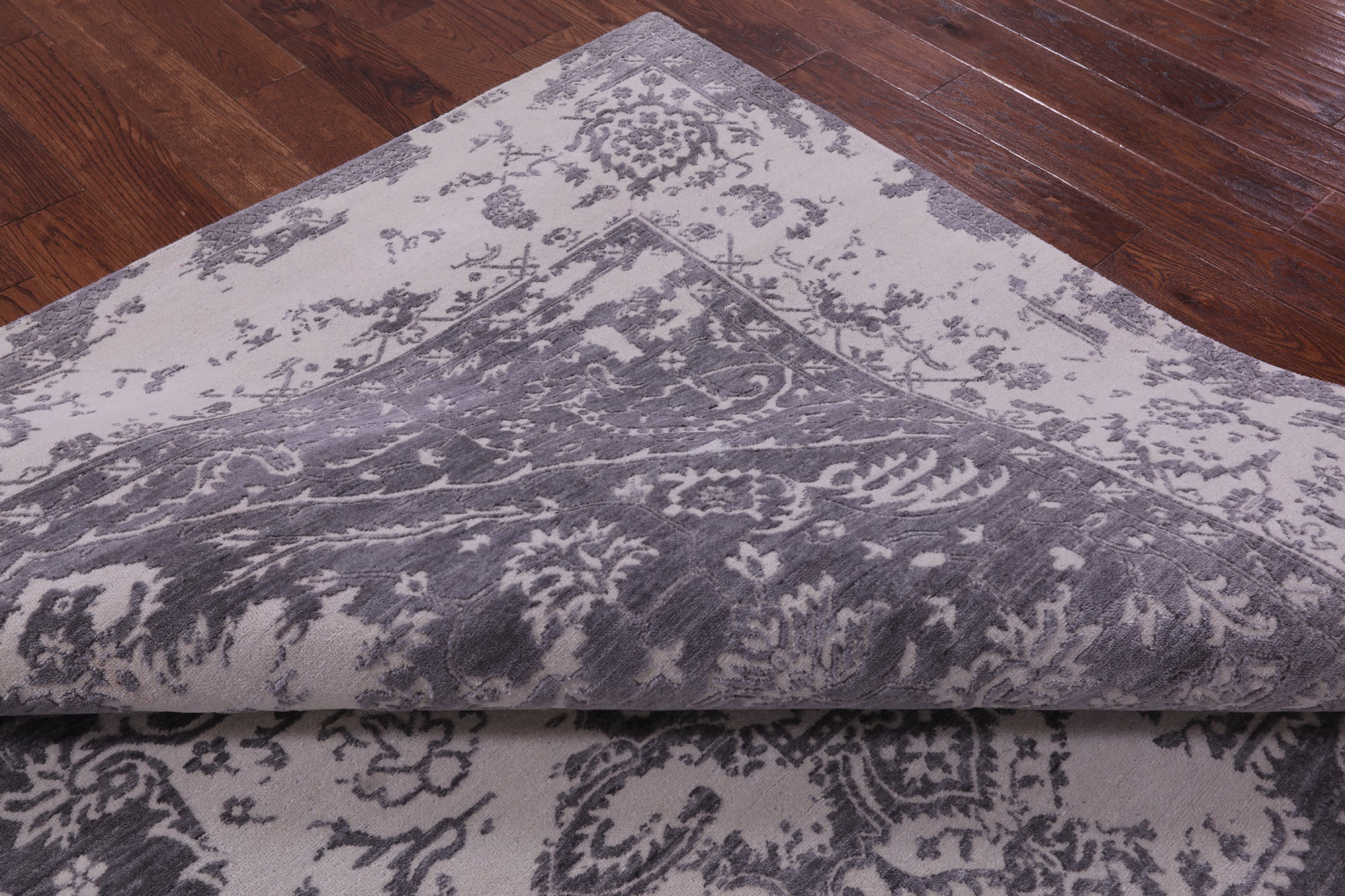 Grey Persian Fine Serapi Hand Knotted Wool Rug - 8' 0" X 10' 3" - Golden Nile