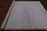 Grey Contemporary Handmade Wool & Silk Rug - 7' 10" X 9' 11"