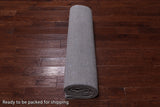 Grey Contemporary Handmade Wool & Silk Rug - 7' 10" X 9' 11"
