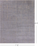 Grey Contemporary Handmade Wool & Silk Rug - 7' 10" X 9' 11"