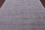 Grey Contemporary Handmade Wool & Silk Rug - 7' 10" X 9' 11" - Golden Nile