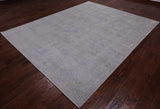 Grey Contemporary Handmade Wool & Silk Rug - 7' 10" X 9' 11"