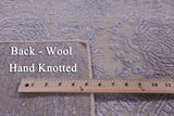 Grey Contemporary Handmade Wool & Silk Rug - 7' 10" X 9' 11" - Golden Nile