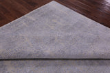 Grey Contemporary Handmade Wool & Silk Rug - 7' 10" X 9' 11" - Golden Nile