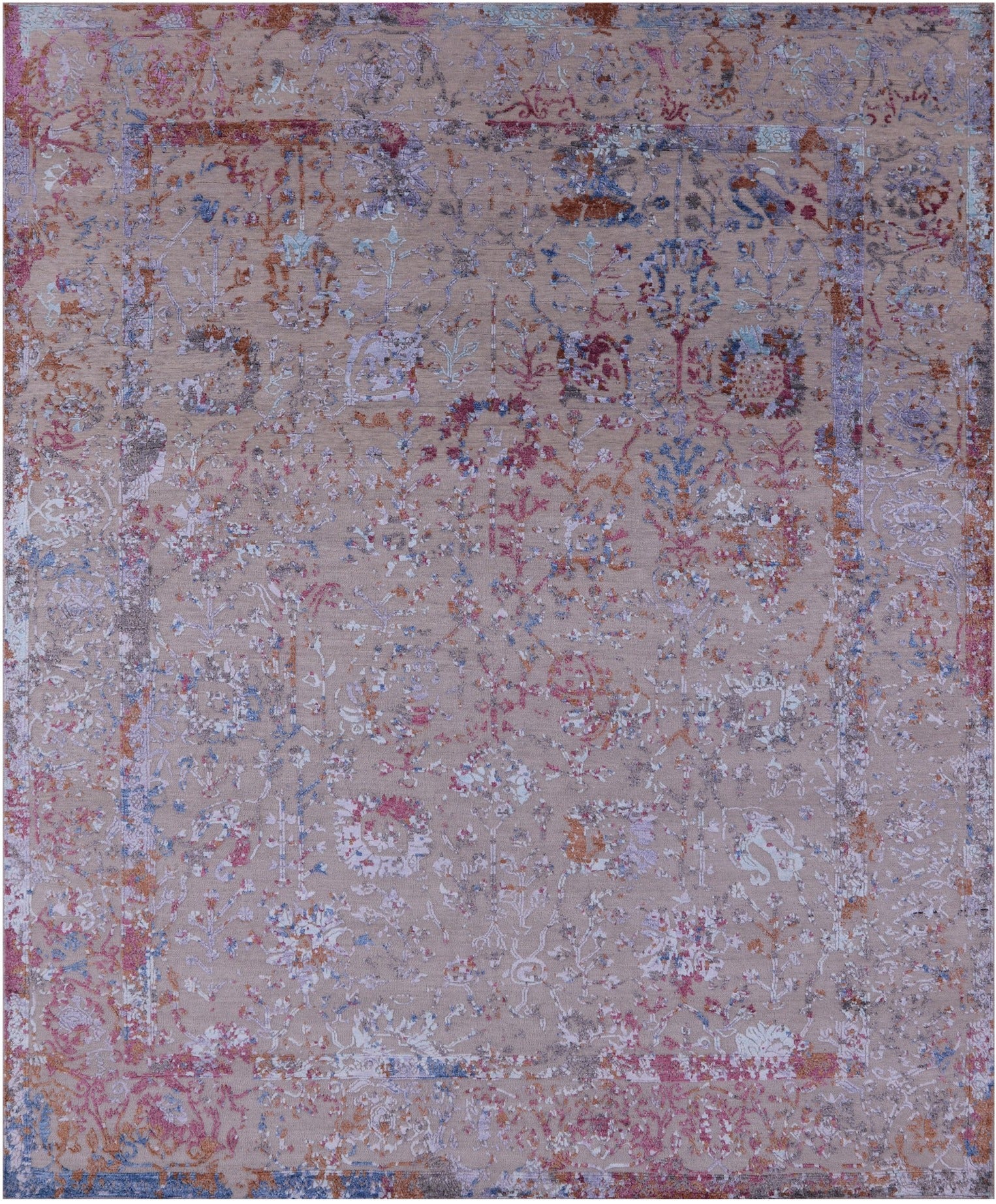 Persian Tabriz Handmade Wool & Silk Rug - 8' 0" X 9' 8" - Golden Nile