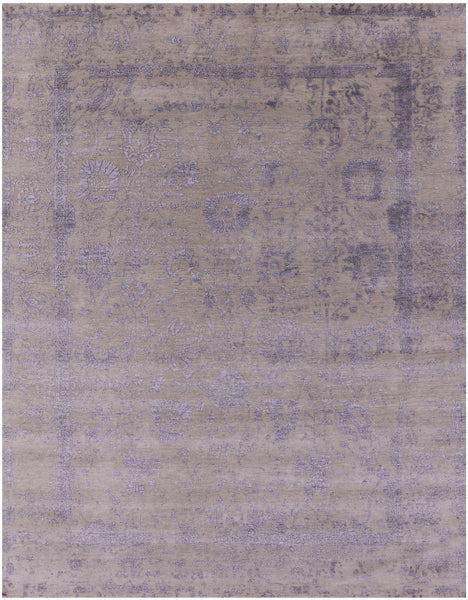 Persian Tabriz Hand Knotted Wool & Silk Rug - 7' 9" X 9' 9" - Golden Nile