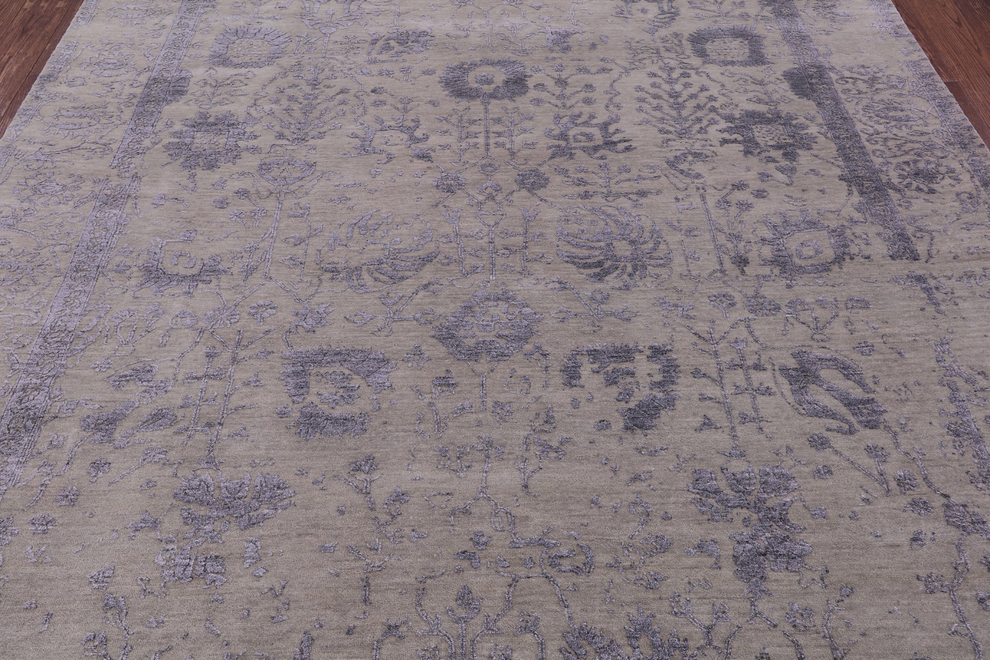 Persian Tabriz Hand Knotted Wool & Silk Rug - 7' 9" X 9' 9" - Golden Nile