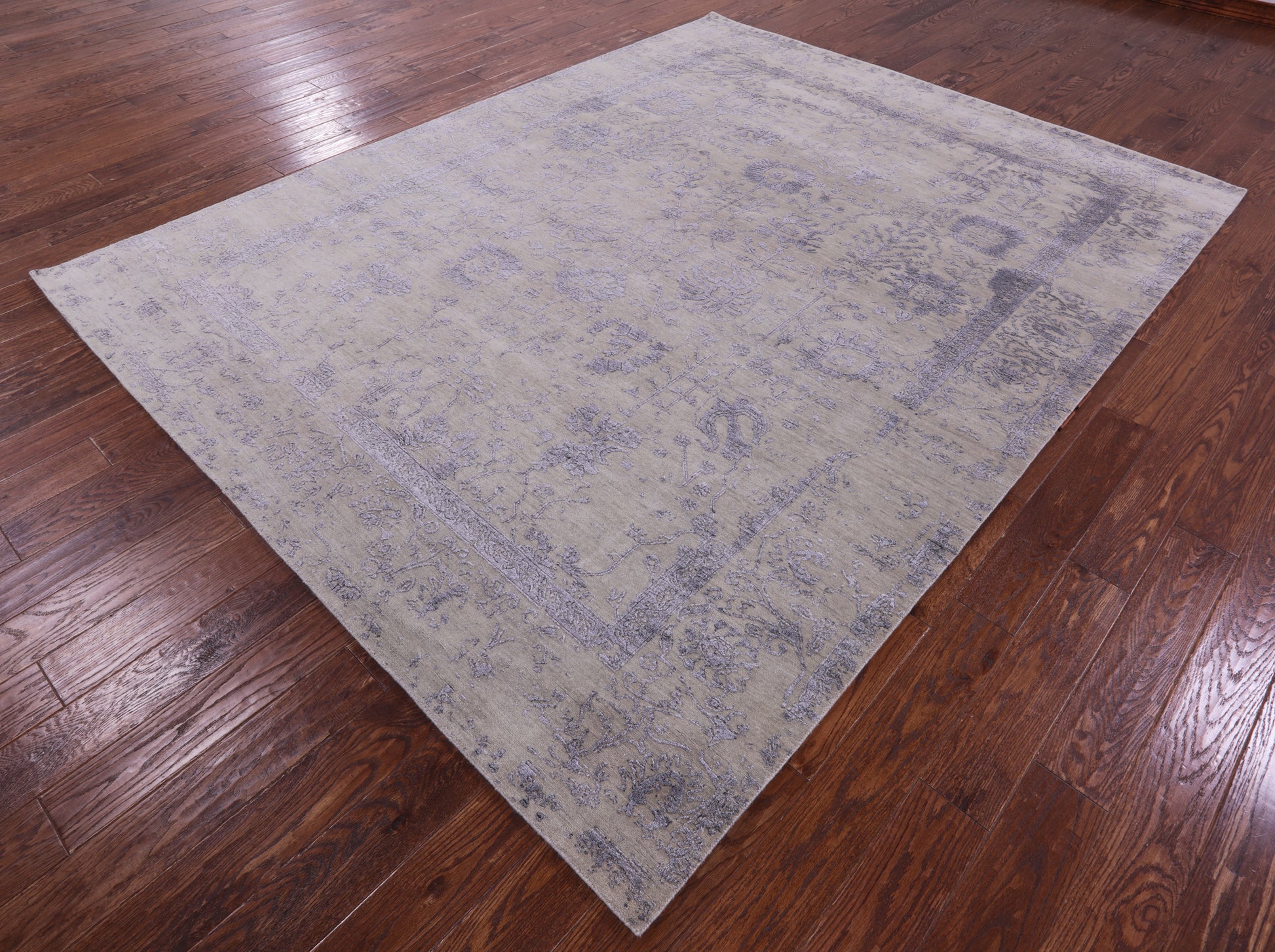 Persian Tabriz Hand Knotted Wool & Silk Rug - 7' 9" X 9' 9" - Golden Nile