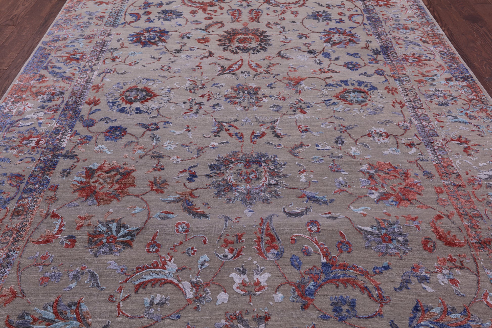 Persian Tabriz Hand Knotted Wool & Silk Rug - 7' 11" X 11' 1" - Golden Nile