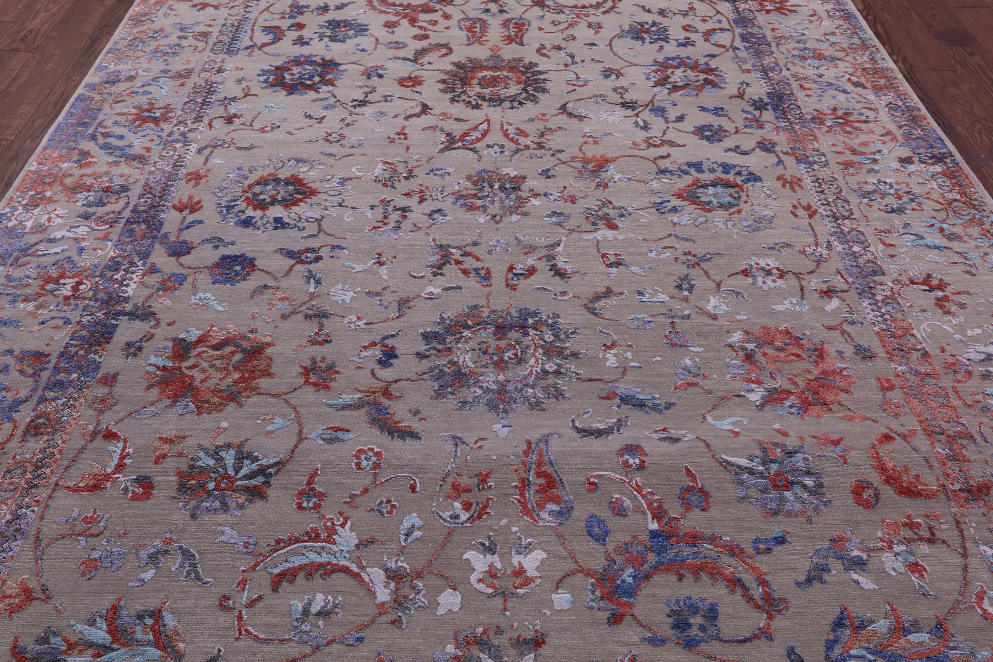 Persian Tabriz Hand Knotted Wool & Silk Rug - 7' 11" X 11' 1" - Golden Nile