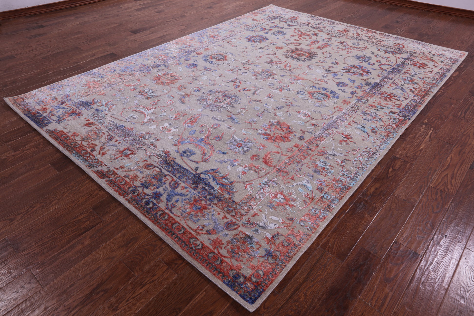 Persian Tabriz Hand Knotted Wool & Silk Rug - 7' 11" X 11' 1" - Golden Nile