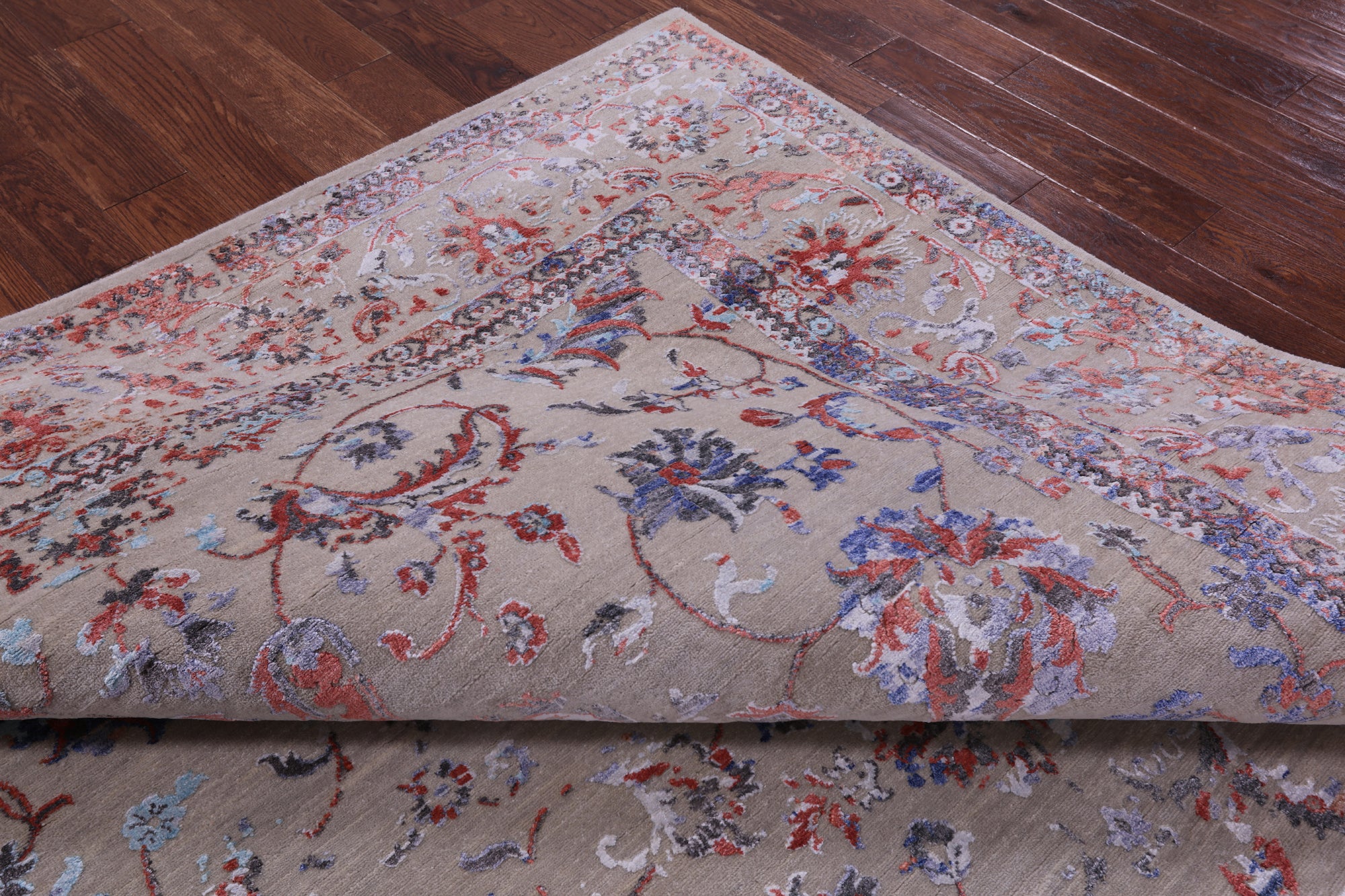 Persian Tabriz Hand Knotted Wool & Silk Rug - 7' 11" X 11' 1" - Golden Nile