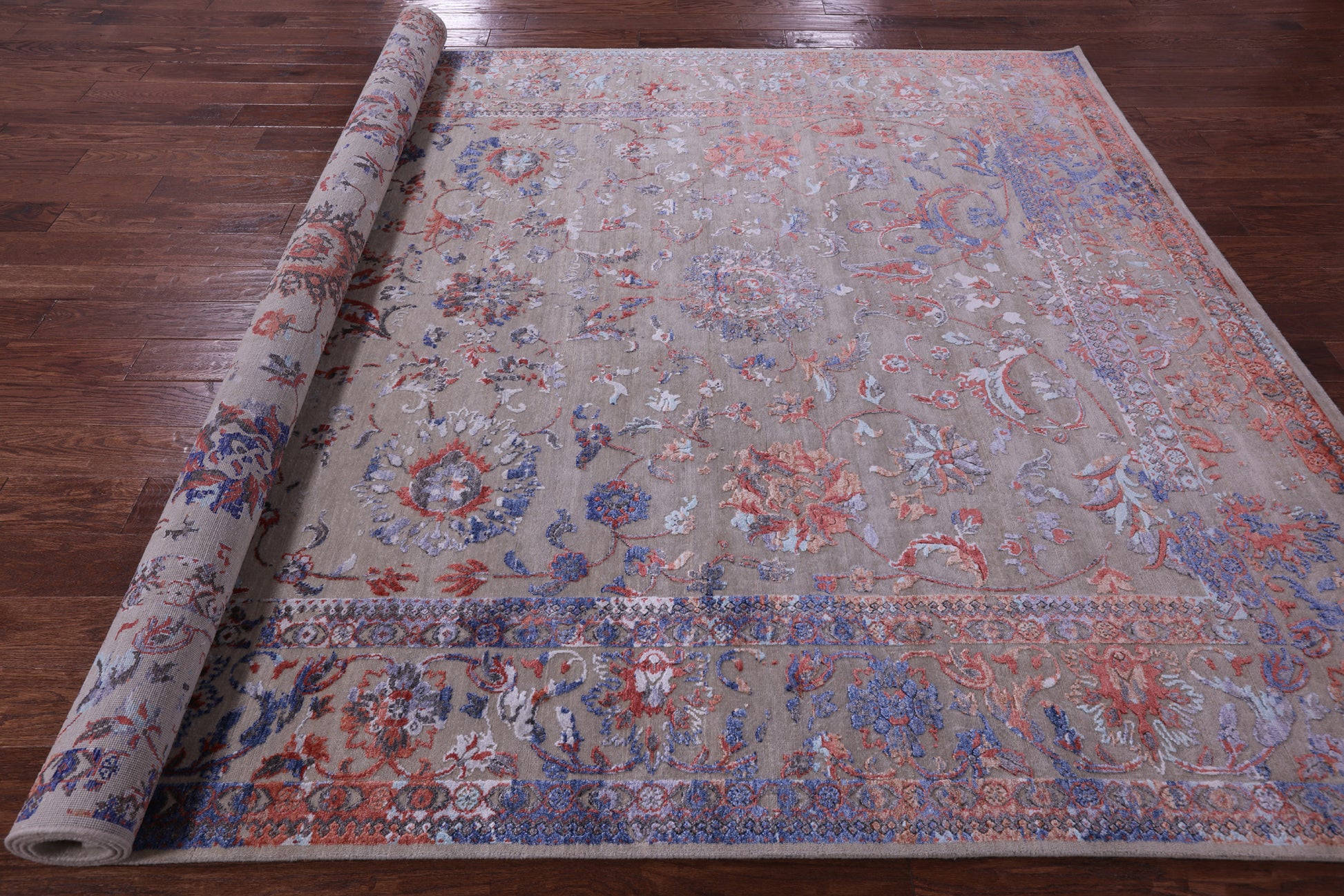Persian Tabriz Hand Knotted Wool & Silk Rug - 7' 11" X 11' 1" - Golden Nile