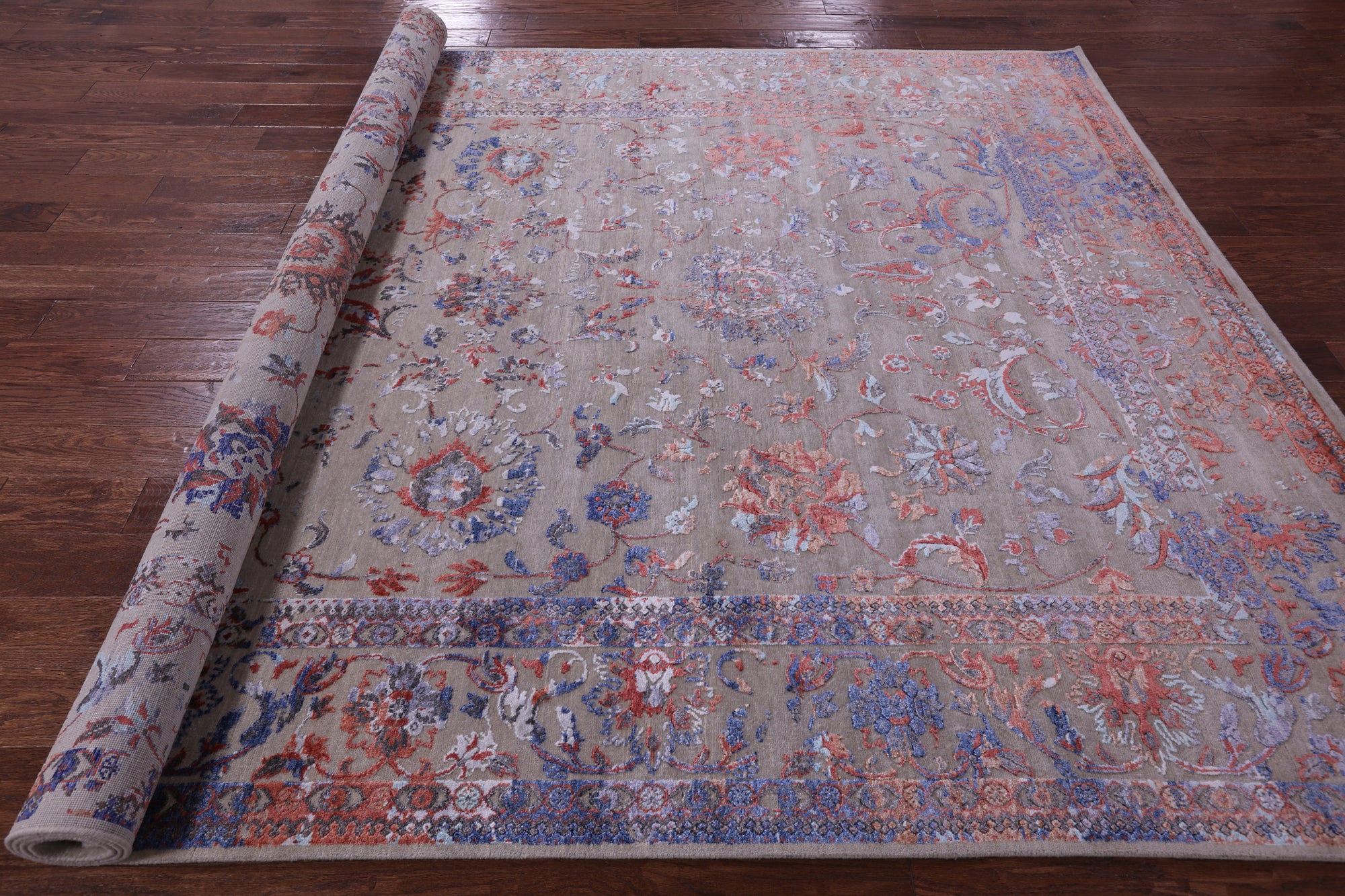 Persian Tabriz Hand Knotted Wool & Silk Rug - 7' 11" X 11' 1" - Golden Nile